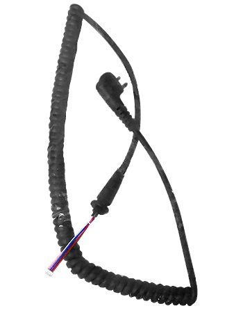 Motorola Compact Remote Speaker Mic Cord HKN9095A - Two Pin Connector, for BPR/CP/DTR/VL Series